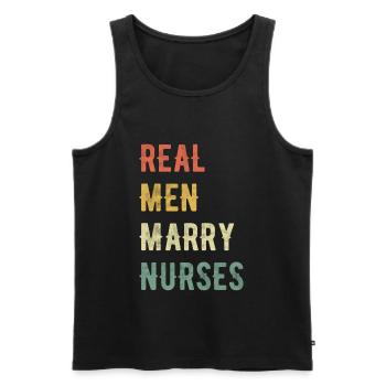 Echte Männer Heiraten Krankenschwestern - Männer Premium Bio Tank Top - Schwarz - Vorne - Michal (187cm)
