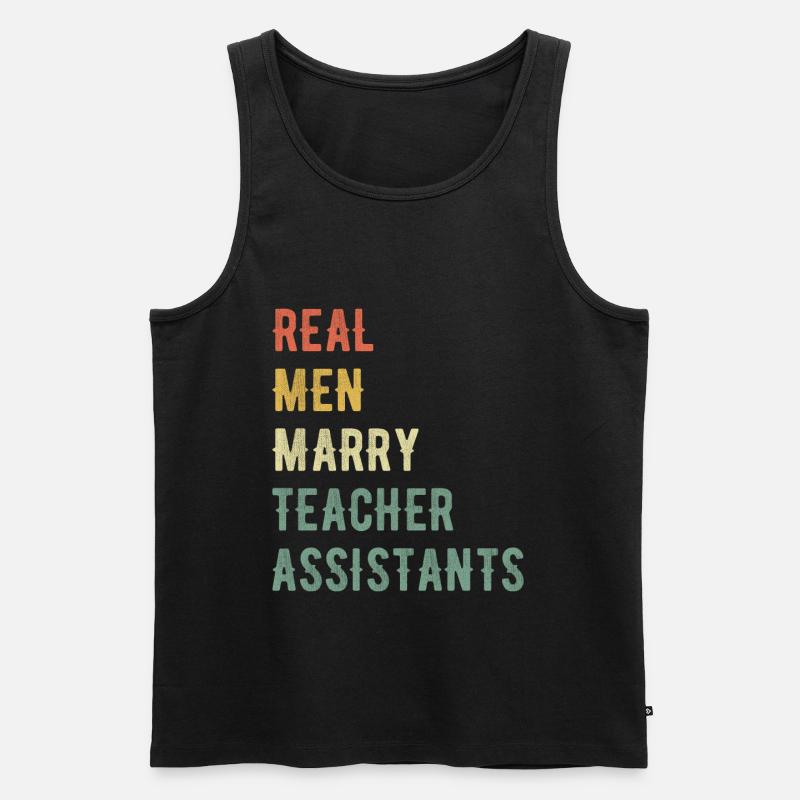 Echte Männer Heiraten Lehrerassistenten - Männer Premium Bio Tank Top - Schwarz