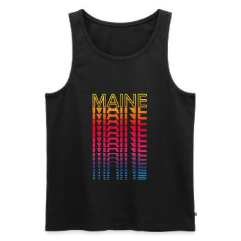 Retro Nostalgic USA État - Rainbow Maine - Débardeur bio Premium Homme - noir - Devant - Michal (187cm)