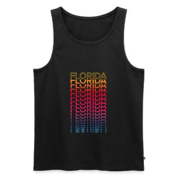 Retro Nostalgic USA State - Rainbow Florida - Men's Premium Organic Tank Top - black - Front - AI Model Male 178 light (178cm)