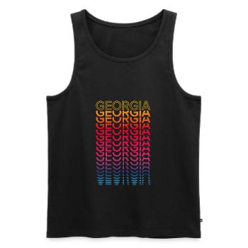 Retro Nostalgisch USA Staat - Regenbogen Georgia - Männer Premium Bio Tank Top - Schwarz - Vorne - Michal (187cm)