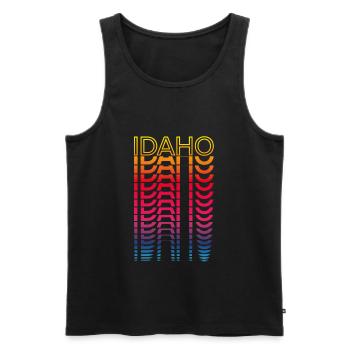 Retro Nostalgisch USA Staat - Regenbogen Idaho - Männer Premium Bio Tank Top - Schwarz - Vorne - Michal (187cm)