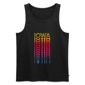 Retro Nostalgic USA État - Rainbow Iowa - Débardeur bio Premium Homme - noir - Devant - Michal (187cm)