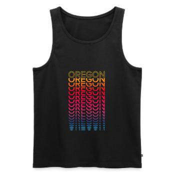 Retro Nostalgic USA État - Rainbow Oregon - Débardeur bio Premium Homme - noir - Devant - Michal (187cm)