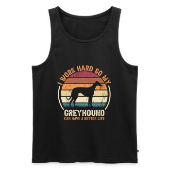 Hard work - Retro Greyhound - Men's Premium Organic Tank Top - black - Front - Michal (187cm)