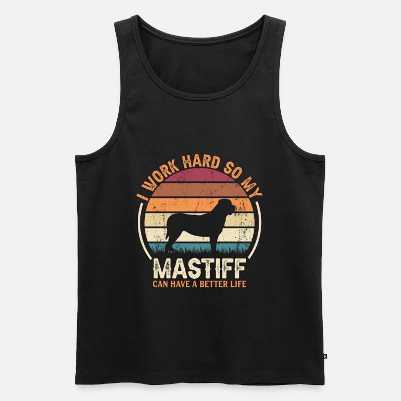 Work Hard - Retro Mastiff - Men's Premium Organic Tank Top - black
