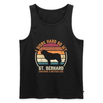Arbeit Hart Arbeiten - Retro St. Bernard - Männer Premium Bio Tank Top - Schwarz - Vorne - Michal (187cm)