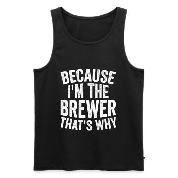 Craft - Because I am the brewer - Men's Premium Organic Tank Top - black - Front - Michal (187cm)