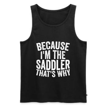 Craft - Because I am the saddler - Men's Premium Organic Tank Top - black - Front - AI Model Male 178 light (178cm)