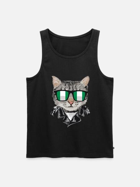Cats Nigeria Flag Sunglasses - Men's Premium Organic Tank Top - black