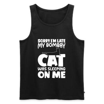 Tut Mir Leid, Dass Ich Zu Spät Bin - Bombay Cat - Männer Premium Bio Tank Top - Schwarz - Vorne - Michal (187cm)