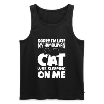 Entschuldigung, Ich Bin Zu Spät - Himalaya -Katze - Männer Premium Bio Tank Top - Schwarz - Vorne - AI Model Male 178 light (178cm)