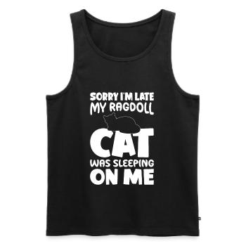 Sorry, I'm Too Late - Ragdoll Cat - Men's Premium Organic Tank Top - black - Front - AI Model Male 178 light (178cm)