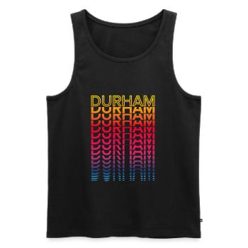 Retro Nostalgisch USA Stadt - Regenbogen Durham - Männer Premium Bio Tank Top - Schwarz - Vorne - AI Model Male 178 light (178cm)