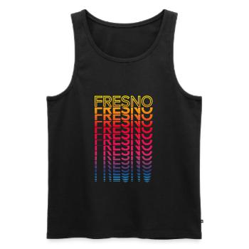 Retro Nostalgic USA City - Rainbow Fresno - Débardeur bio Premium Homme - noir - Devant - AI Model Male 178 light (178cm)