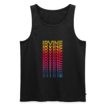 Retro Nostalgic USA City - Rainbow Irvine - Men's Premium Organic Tank Top - black - Front - AI Model Male 178 light (178cm)