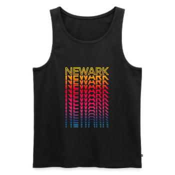 Retro Nostalgic USA City - Rainbow Newark - Men's Premium Organic Tank Top - black - Front - Michal (187cm)