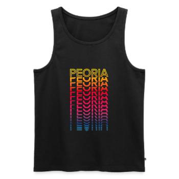 Retro Nostalgic USA City - Rainbow Peoria - Débardeur bio Premium Homme - noir - Devant - Michal (187cm)