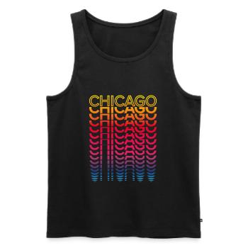 Retro Nostalgic USA City - Rainbow Chicago - Débardeur bio Premium Homme - noir - Devant - Michal (187cm)