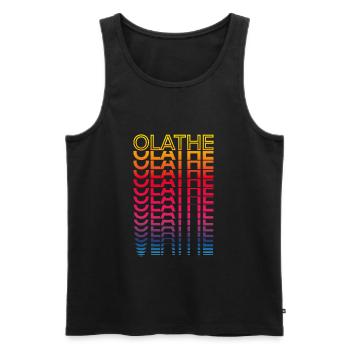 Retro Nostalgic USA City - Rainbow Olathe - Men's Premium Organic Tank Top - black - Front - Michal (187cm)