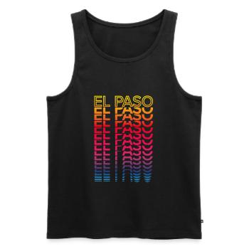 Retro Nostalgic USA City - Rainbow El Paso - Men's Premium Organic Tank Top - black - Front - AI Model Male 178 light (178cm)