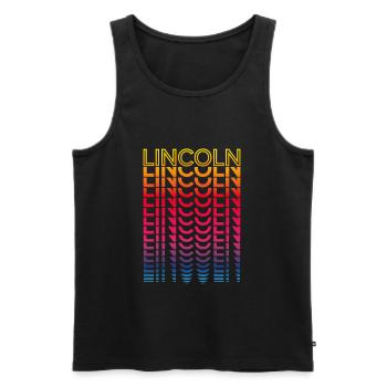 Rétro Nostalgic USA City - Rainbow Lincoln - Débardeur bio Premium Homme - noir - Devant - Michal (187cm)