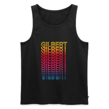 Retro Nostalgic USA City - Rainbow Gilbert - Men's Premium Organic Tank Top - black - Front - Michal (187cm)
