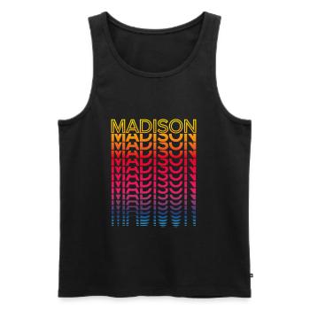 Retro Nostalgic USA City - Rainbow Madison - Débardeur bio Premium Homme - noir - Devant - Michal (187cm)