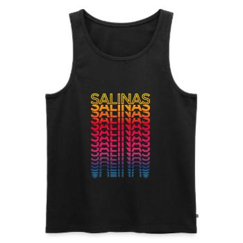 Retro Nostalgisch USA Stadt - Regenbogen Salinas - Männer Premium Bio Tank Top - Schwarz - Vorne - Michal (187cm)