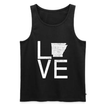 USA State - Liebeskarte Arkansas - Männer Premium Bio Tank Top - Schwarz - Vorne - Michal (187cm)