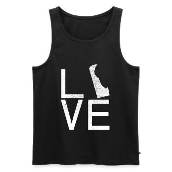 USA State - Love Map Delaware - Männer Premium Bio Tank Top - Schwarz - Vorne - AI Model Male 178 light (178cm)
