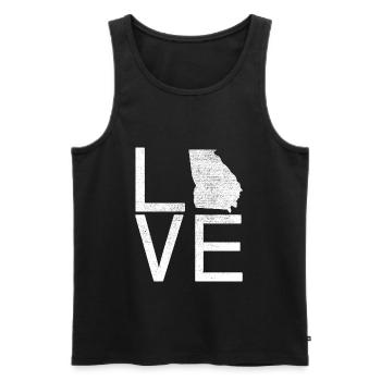 USA State - Love Map Georgia - Männer Premium Bio Tank Top - Schwarz - Vorne - Michal (187cm)