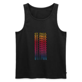 Retro Nostalgic USA City - Rainbow St. Paul - Débardeur bio Premium Homme - noir - Devant - AI Model Male 178 light (178cm)