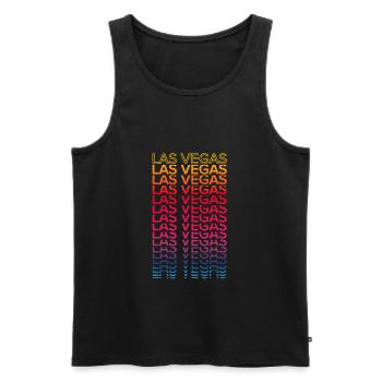 Retro Nostalgic USA City - Rainbow Las Vegas - Débardeur bio Premium Homme - noir - Devant - AI Model Male 178 light (178cm)