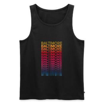 Retro Nostalgisch USA Stadt - Regenbogen Baltimore - Männer Premium Bio Tank Top - Schwarz - Vorne - Michal (187cm)