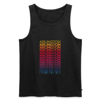 Retro Nostalgic USA City - Rainbow Arlington - Men's Premium Organic Tank Top - black - Front - AI Model Male 178 light (178cm)