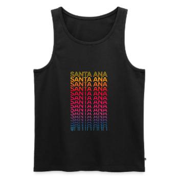 Retro Nostalgisch USA Stadt - Regenbogen Santa Ana - Männer Premium Bio Tank Top - Schwarz - Vorne - AI Model Male 178 light (178cm)