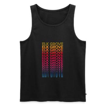 Retro Nostalgisch USA Stadt - Regenbogen Elk Grove - Männer Premium Bio Tank Top - Schwarz - Vorne - AI Model Male 178 light (178cm)