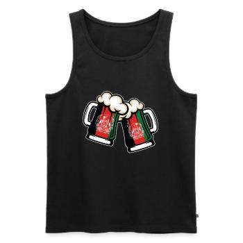 Afghanistan Flag Cool Beer Mug - Men's Premium Organic Tank Top - black - Front - AI Model Male 178 light (178cm)
