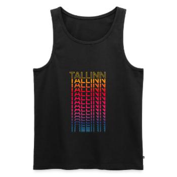 Retro Nostalgisch Stadt - Regenbogen Tallinn - Männer Premium Bio Tank Top - Schwarz - Vorne - AI Model Male 178 light (178cm)