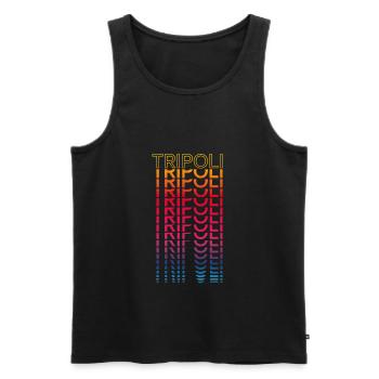 Retro Nostalgic City - Rainbow Tripoli - Men's Premium Organic Tank Top - black - Front - Michal (187cm)