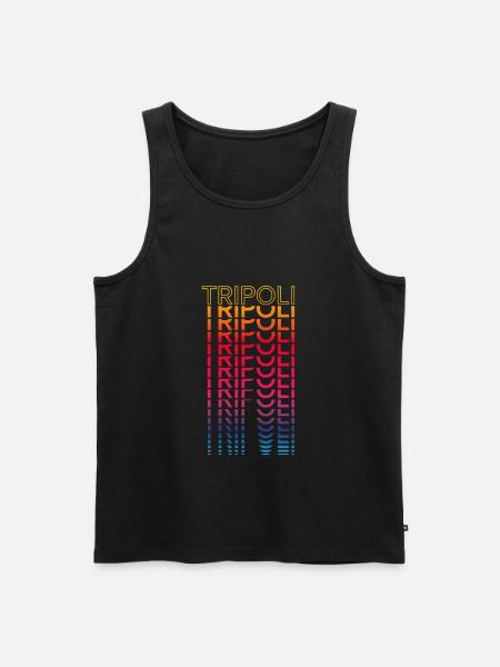 Retro Nostalgic City - Rainbow Tripoli - Men's Premium Organic Tank Top - black