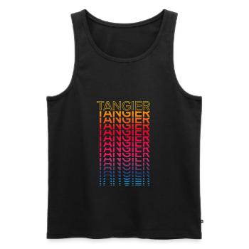 Retro Nostalgic City - Rainbow Tangier - Men's Premium Organic Tank Top - black - Front - Michal (187cm)