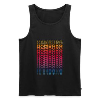 Retro Nostalgic City - Rainbow Hamburg - Men's Premium Organic Tank Top - black - Front - Michal (187cm)