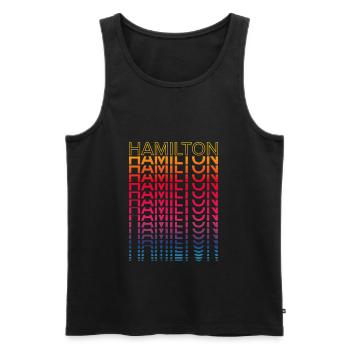Ville rétro nostalgique - Rainbow Hamilton - Débardeur bio Premium Homme - noir - Devant - AI Model Male 178 light (178cm)