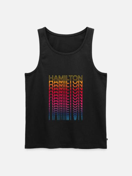 Retro Nostalgic City - Rainbow Hamilton - Men's Premium Organic Tank Top - black