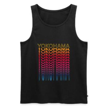 Retro Nostalgic City - Rainbow Yokohama - Men's Premium Organic Tank Top - black - Front - Michal (187cm)