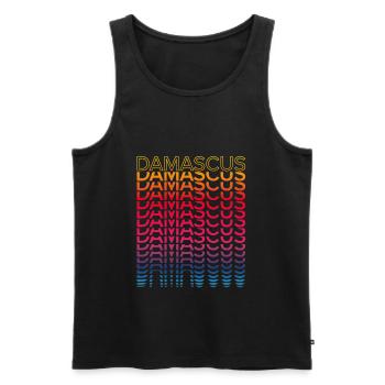 Retro Nostalgic City - Rainbow Damascus - Men's Premium Organic Tank Top - black - Front - AI Model Male 178 light (178cm)