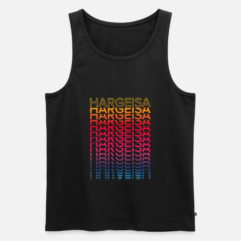 Retro Nostalgisch Stadt - Regenbogen Hargeisa - Männer Premium Bio Tank Top - Schwarz
