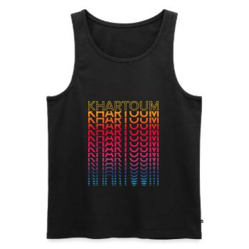 Retro Nostalgic City - Rainbow Khartoum - Men's Premium Organic Tank Top - black - Front - Michal (187cm)